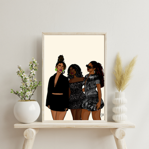 All Black Party Print