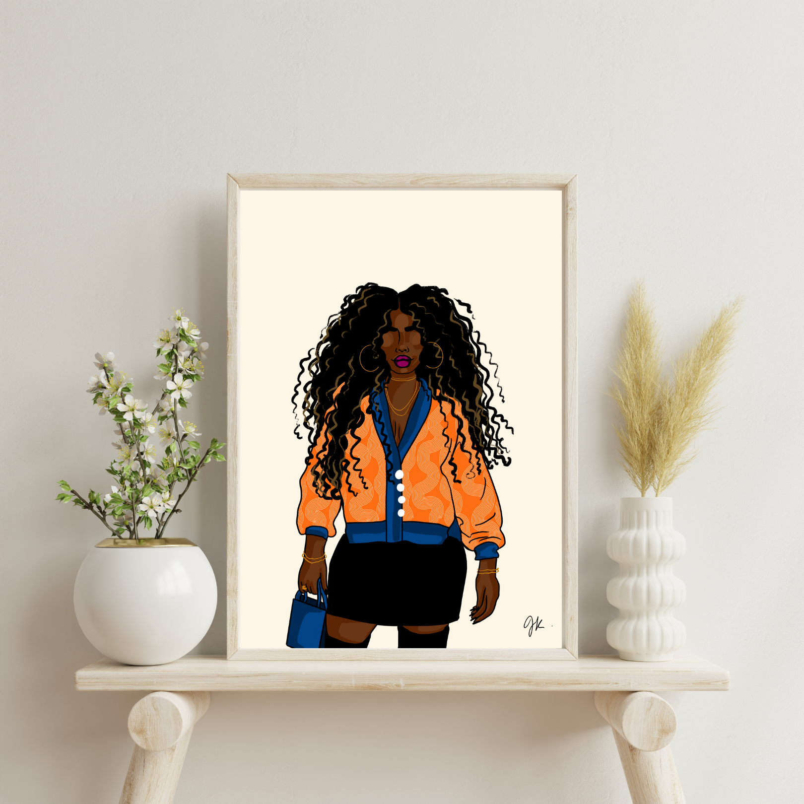 Orange & Blue Print