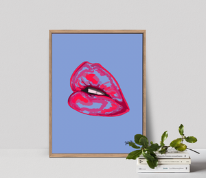 Neon Lips Print